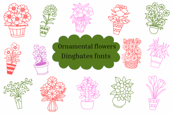 Ornamental Flowers: A Sketch-Style Dingbats Font for Creative Projects